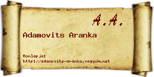 Adamovits Aranka névjegykártya